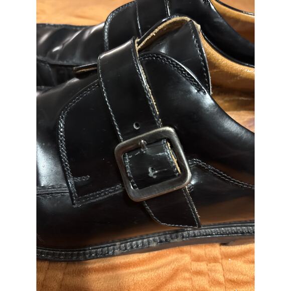 Johnston and Murphy Black Leather Buckle Closure Dress Shoe Size 12 - Picture 7 of 9